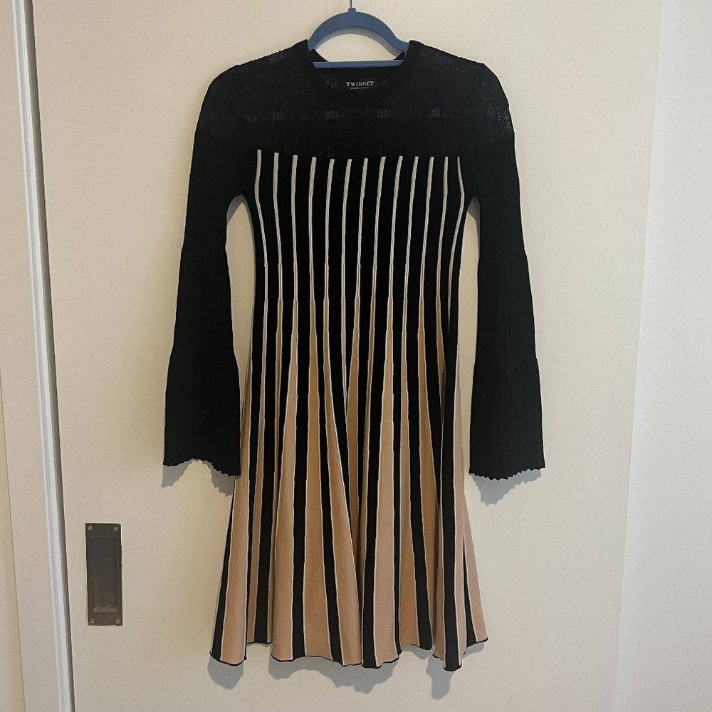 Lace Paneled Twinset Milano Knit Dress